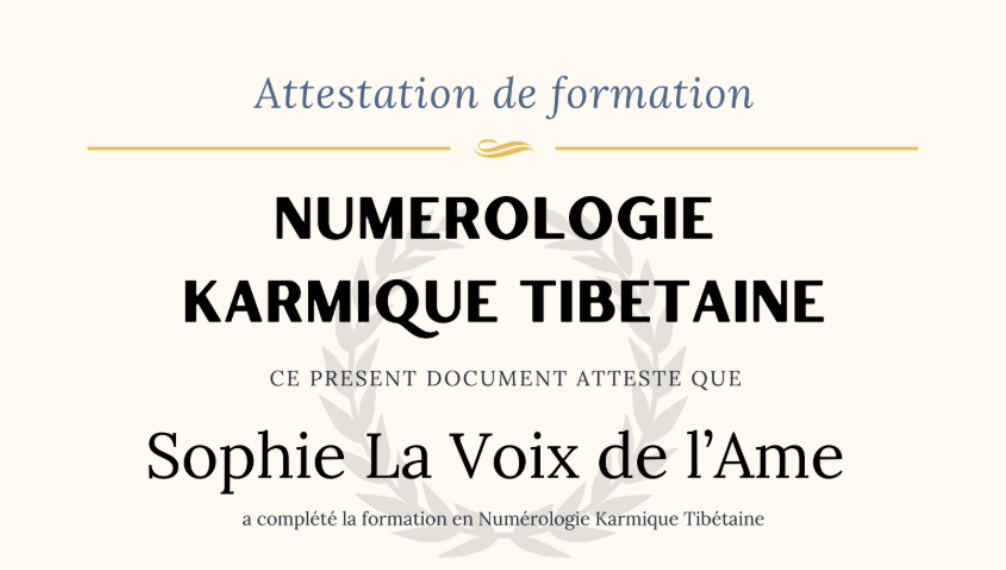Attestation de formation