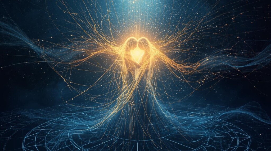 L'énergie lumineuse qui symbolise la connexion spirituelle de deux âmes.