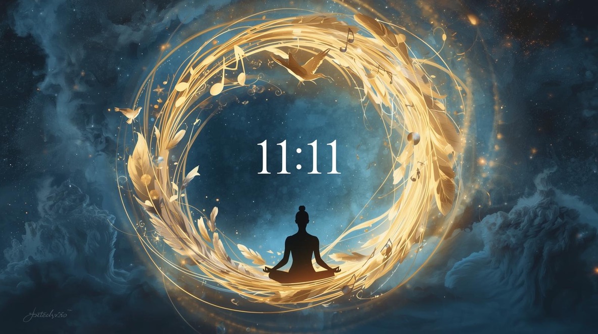 Image d’une heure miroir 11h11 utilisée pour illustrer les synchronicités, les signes de l’univers et les messages de guidance intérieure.
