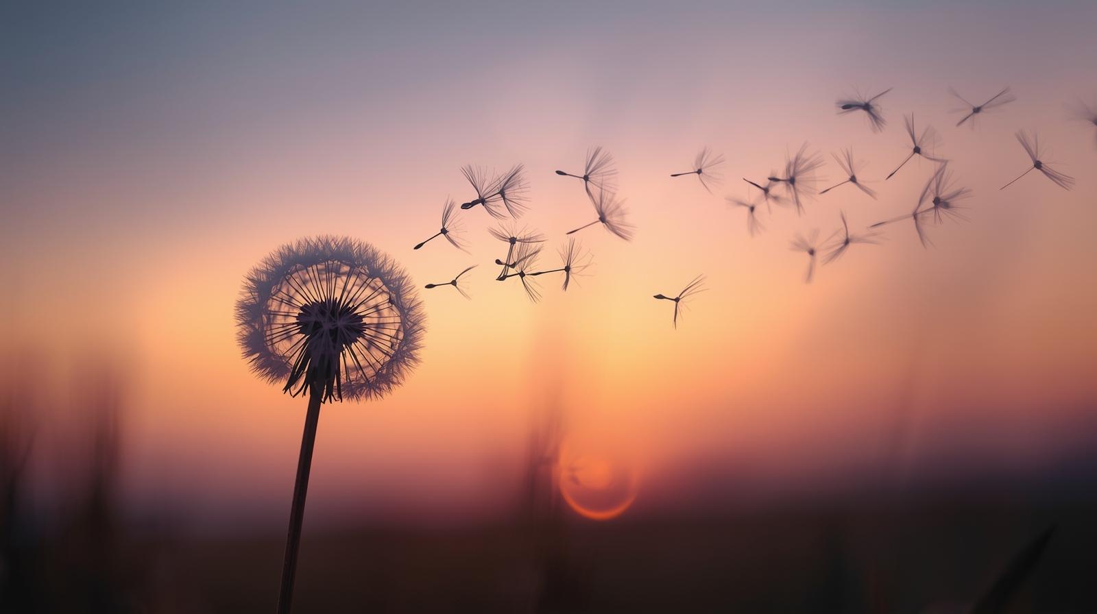 Les pétales du pissenlit qui s'envolent représentent bien le lâcher-prise